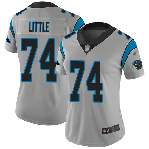 Carolina Panthers Limited Silver Women Greg Little Jersey NFL Football 74 Inverted Legend
